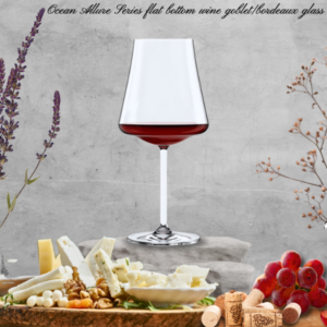 Ocean Allure Series Flat Bot om, Wine Goblet/Bordeaux glass, 620 ml, Set of 6 pieces